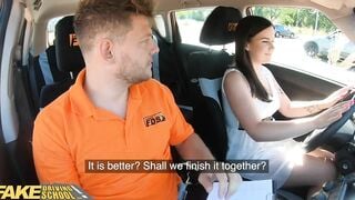 Fake Driving School Adorable College Girl Rubbish at Driving but Super at Fucking