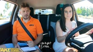 Fake Driving School Adorable College Girl Rubbish at Driving but Super at Fucking