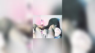 Ligiacute training her slender asshole with buttplug and a HUGE FUCKING SMOOTHIE VIBRATOR