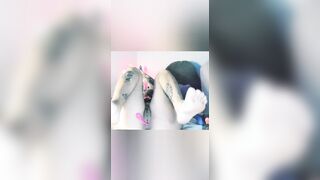 Ligiacute training her slender asshole with buttplug and a HUGE FUCKING SMOOTHIE VIBRATOR