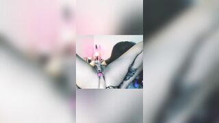 Ligiacute training her slender asshole with buttplug and a HUGE FUCKING SMOOTHIE VIBRATOR