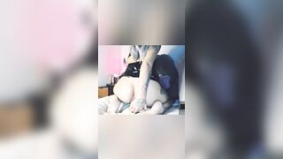Ligiacute training her slender asshole with buttplug and a HUGE FUCKING SMOOTHIE VIBRATOR
