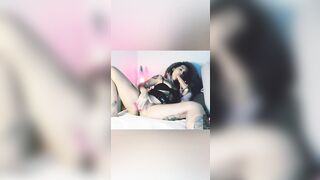 Ligiacute training her slender asshole with buttplug and a HUGE FUCKING SMOOTHIE VIBRATOR