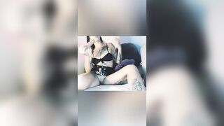 Ligiacute training her slender asshole with buttplug and a HUGE FUCKING SMOOTHIE VIBRATOR