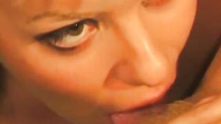 Big Boobed blonde lays on a desk and gets her cunt licked by babe blonde