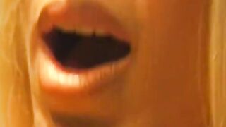 Big Boobed blonde lays on a desk and gets her cunt licked by babe blonde