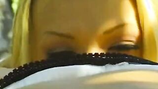 Beauty blonde lesbians eat each other's cunts and sex toy-boned outside