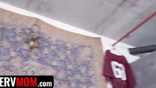 PervMom - Big Titted Housewife Janna Hicks Moans Noisy While Rides Her Stepsons Fat Dick On The