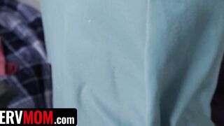 PervMom - Big Titted Housewife Janna Hicks Moans Noisy While Rides Her Stepsons Fat Dick On The