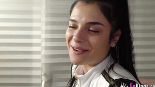 Virgin but big tit Beauty gets her welcome to porn with a HUGE PENIS
