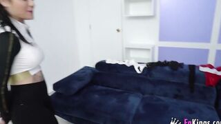 Virgin but big tit Beauty gets her welcome to porn with a HUGE PENIS