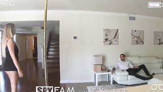 SPYFAM Sex Addicted Spying Step Dad Bangs Long Tit Blonde Step Daughter