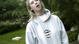 Lusty blonde bends Goddess bimbos over and fucks her from the back with a toy