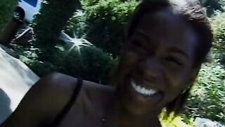 Great african lesbo milfs are having fun public near the lake