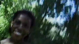 Great african lesbo milfs are having fun public near the lake