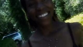 Great african lesbo milfs are having fun public near the lake