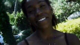 Great african lesbo milfs are having fun public near the lake
