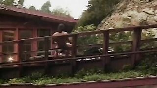 Turned On cuttie maons inside satisfaction as her soak holes is drilled by a long pole