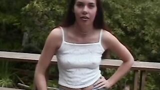 Turned On cuttie maons inside satisfaction as her soak holes is drilled by a long pole