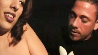 Beauty stud fucks his cunt with mouth's soak twat into parked yellow cab inside lonely place