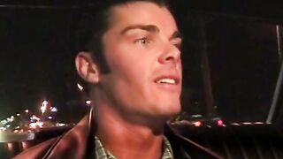sexy blonde driver blows her passenger's rough dick inside the front seat of cab