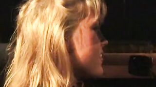 sexy blonde driver blows her passenger's rough dick inside the front seat of cab