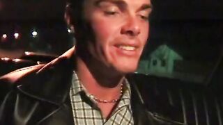 sexy blonde driver blows her passenger's rough dick inside the front seat of cab