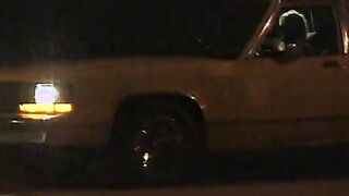 sexy blonde driver blows her passenger's rough dick inside the front seat of cab