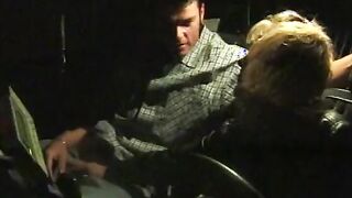 sexy blonde driver blows her passenger's rough dick inside the front seat of cab