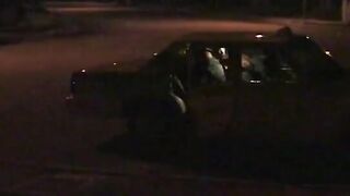 sexy blonde driver blows her passenger's rough dick inside the front seat of cab