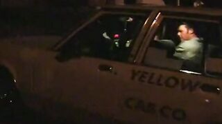 sexy blonde driver blows her passenger's rough dick inside the front seat of cab