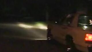 sexy blonde driver blows her passenger's rough dick inside the front seat of cab