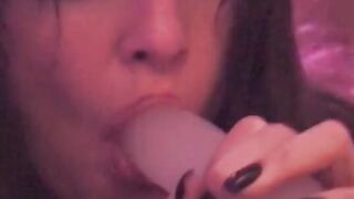 Turned On sexy moans as a long cock penetrate her soak vagina