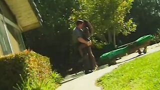 Sexual stud lays down and lets Bombshell Goddess suck his rough penis