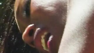 Sexual stud lays down and lets Bombshell Goddess suck his rough penis