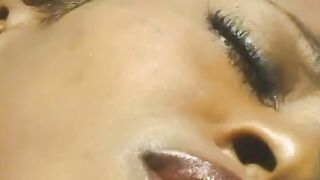 Super Sexy hot moans as her soak twat is screwed rough by a long african pole