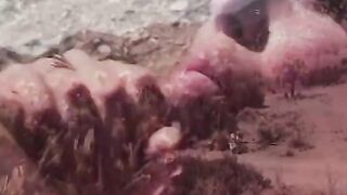 Turned On big boobed hoe gets twat nailed by muscular stud into the irresistible public