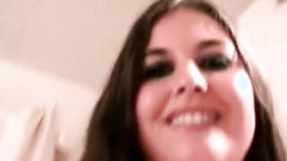 Freaky beauty gets nailed rough doggy on the couch by 2 freaky studs