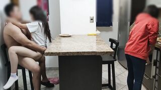 My Sexual Niece Likes to Eat Sitting on the Perverted Bro's Legs into Front of his Wifey