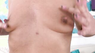 Slender older Francesca stuffs her holes with vibrators