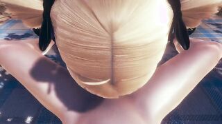 Genshin Impact Animated - point of view Fischl Fellatio and cum at her face - Japanese chinese Manga Cartoon Game Porn