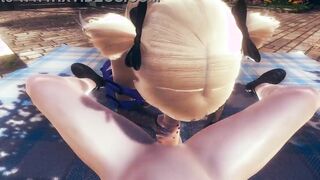 Genshin Impact Animated - point of view Fischl Fellatio and cum at her face - Japanese chinese Manga Cartoon Game Porn