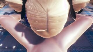 Genshin Impact Animated - point of view Fischl Fellatio and cum at her face - Japanese chinese Manga Cartoon Game Porn