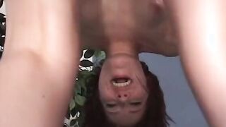 Hot loves to brush her twat while blowing her man's dick