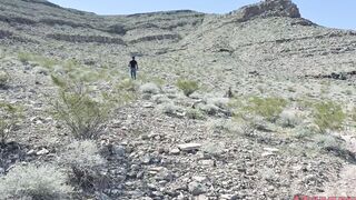 black railed in the desert