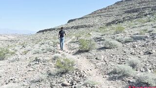 black railed in the desert