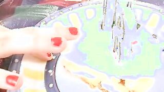 She loves eating cum off cake after huge cock fills up her bald snatch rough