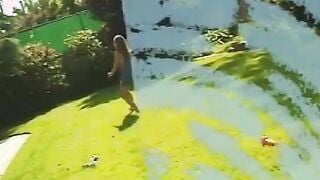 Hung stud buries his rough dick in hot coeds soak snatch from behind