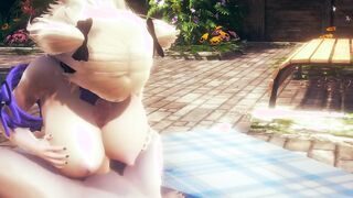 Genshin Impact Cartoon - pov Fischl Boobjob licking - Japanese oriental Manga Hentai Game Porn