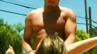 sexy cuttie loving as a long pole penetrated soak twat outdoor
